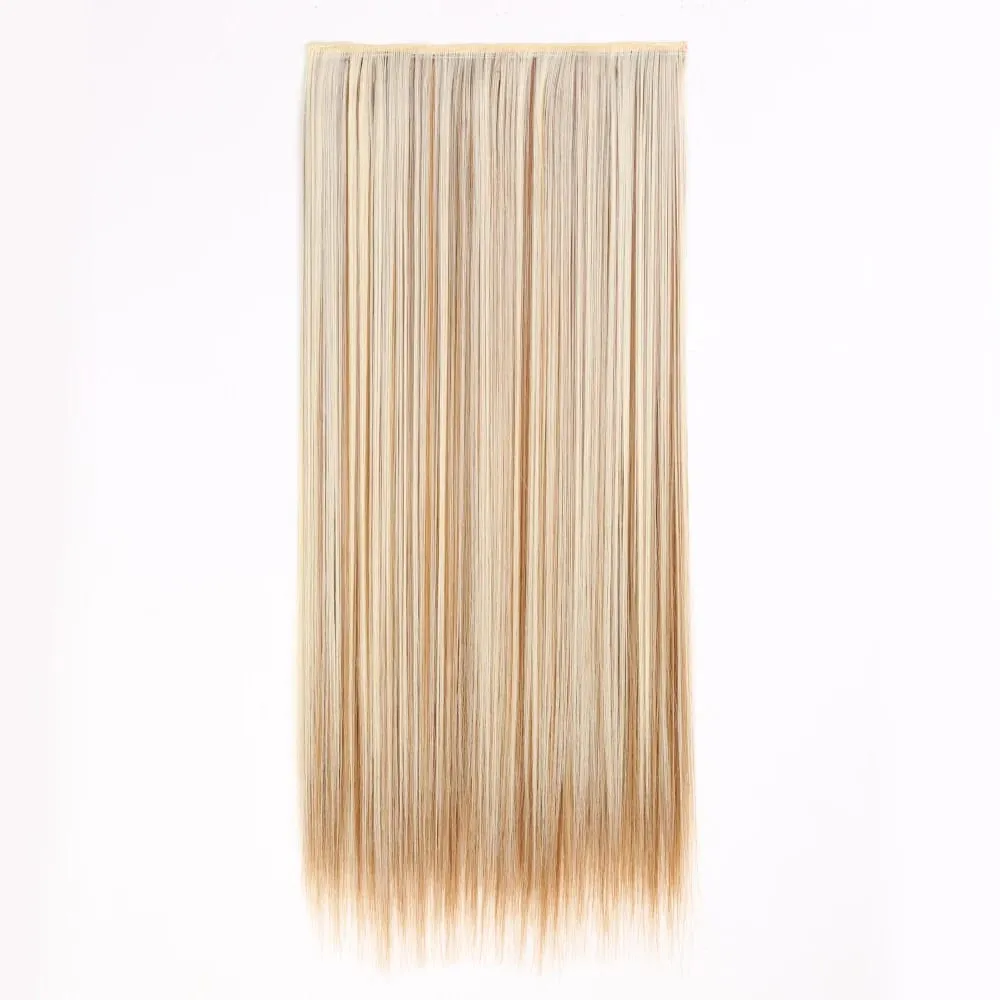 Synthetische natürliche synthetische Haarverlängerungen, 5 Clip-in-künstliche gefälschte Ombre-Blond-Braun-Schwarz-Rosa-gerade falsche Haarteile — image 43