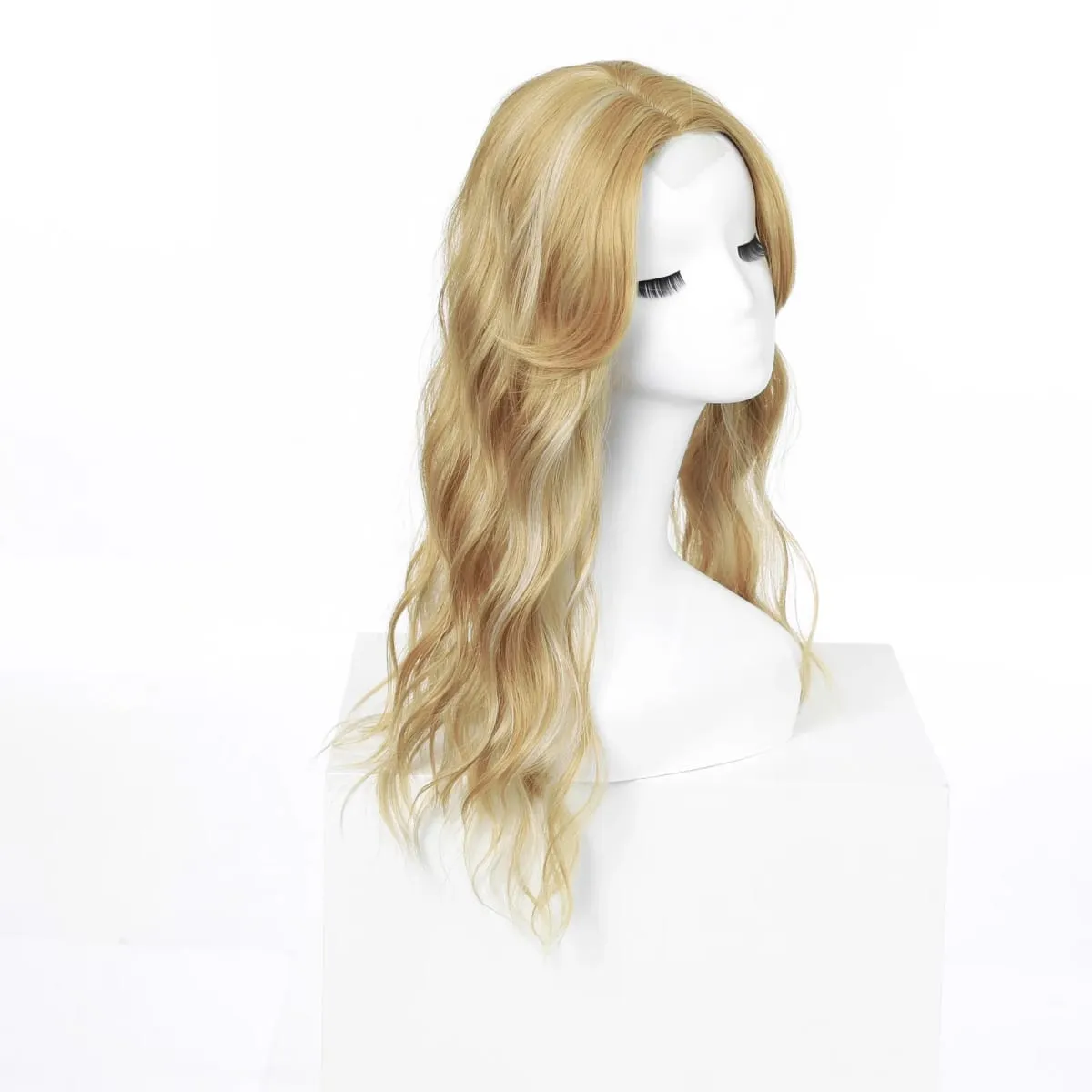 20 Inch Synthetic Long Wave Hair Topper Lace Base Hairpiece Clip on Top Hair for Women Cover Thinning Hair Breathable Wig Piece — image 6