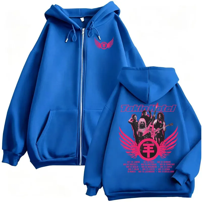 Tokio Hotel Arena Tour 2026 Zipper Hoodies Men's Clothing Harajuku Sweatshirt Jacket Coats High Quality Bodywarmer Zip Up Hoodie — image 6