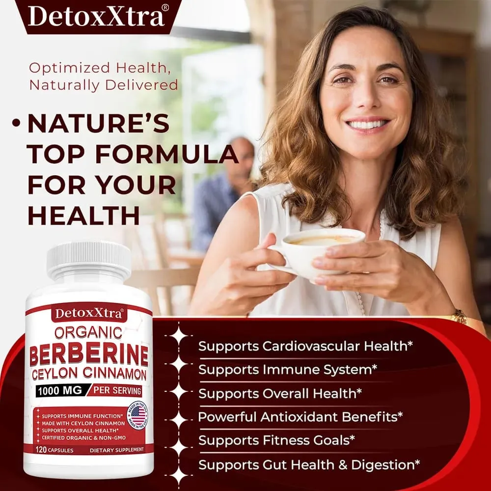 Berberine with Ceylon Cinnamon - Boosts Immunity Promotes Digestive Health Improves Bodily Functions Increases Energy Levels — image 4