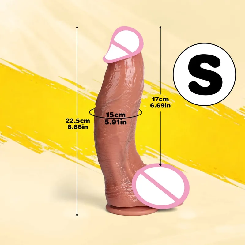 Bend Dildo Realistic Szilikon vastag pénisz Felnőtt szexjátékok nőknek Anális vagina Maszturbátor Műpénisz tapadókorongos Dick Masszírozóval