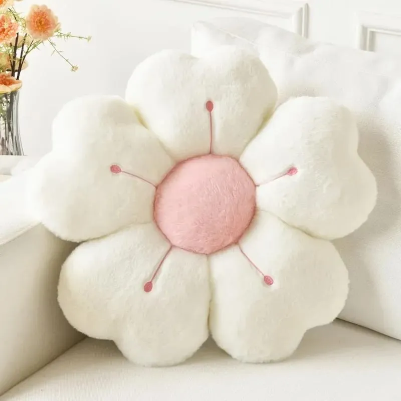Soft Plush Flower-Shaped Plush Throw Pillow - Comfortable and Cute Mattress and Sofa Decor Cushion Chair Cushion Floor Cushion — image 2