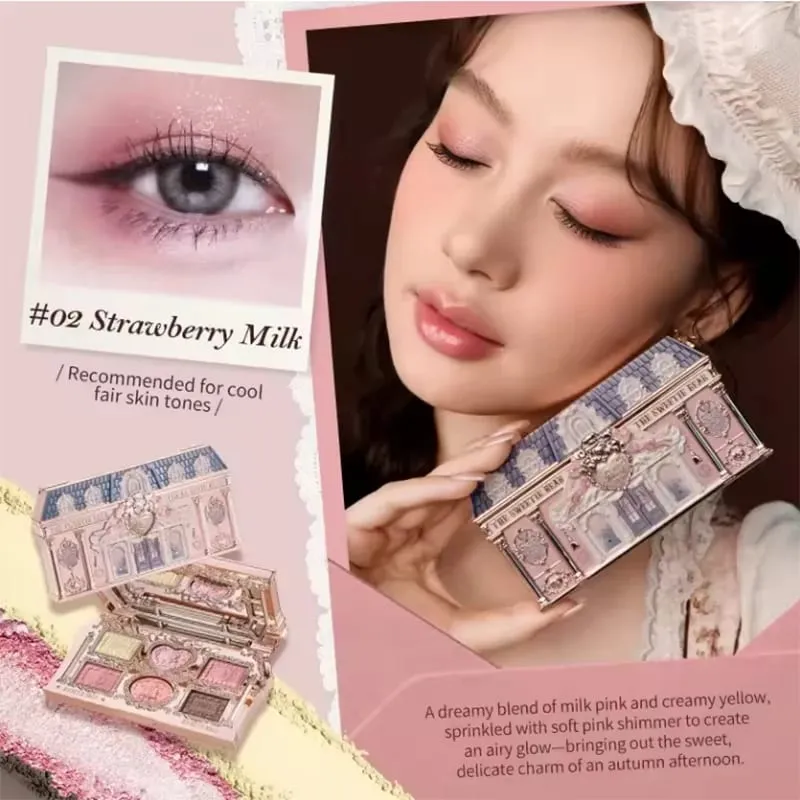 Flowerknows Makeup Set Gift Kit Shimmer Full Box Blush Langdurige fluwelen lipcrème met zakje Kit De Maquiagem — image 4