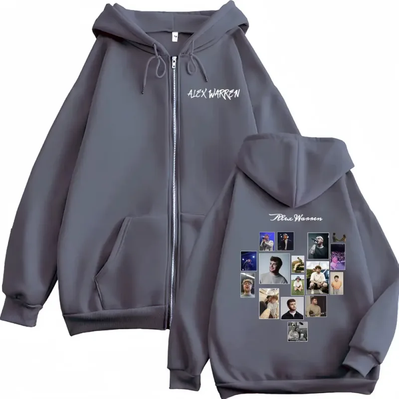 Alex Warren Little Orphan Alex Live Tour 2026 Zipper Hoodies Men's Clothing Vintage Zip Up Sweatshirts Long Sleeve Hoodie Jacket — image 3