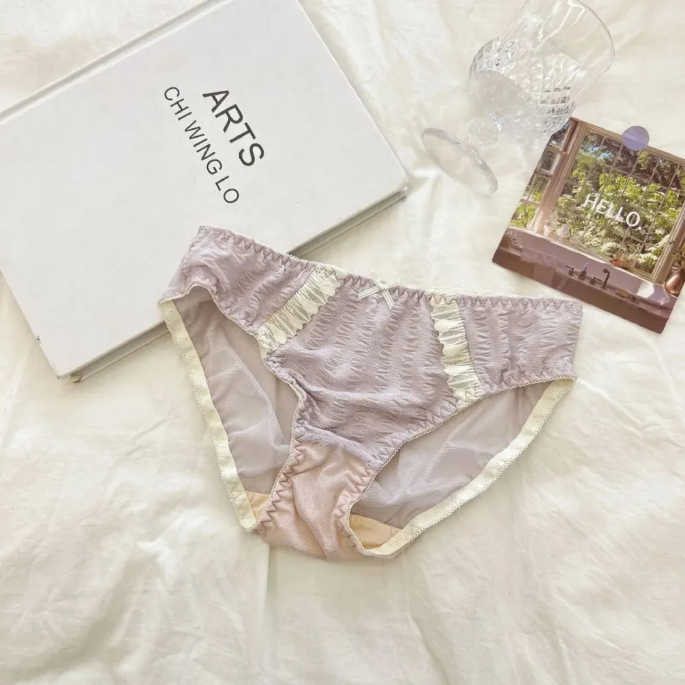 Young Girls Intimates 2026 New Small Comfortable Lingerie Seamless One-Piece Bra And Panty Sets Lace Bow Woman Underwear — image 7