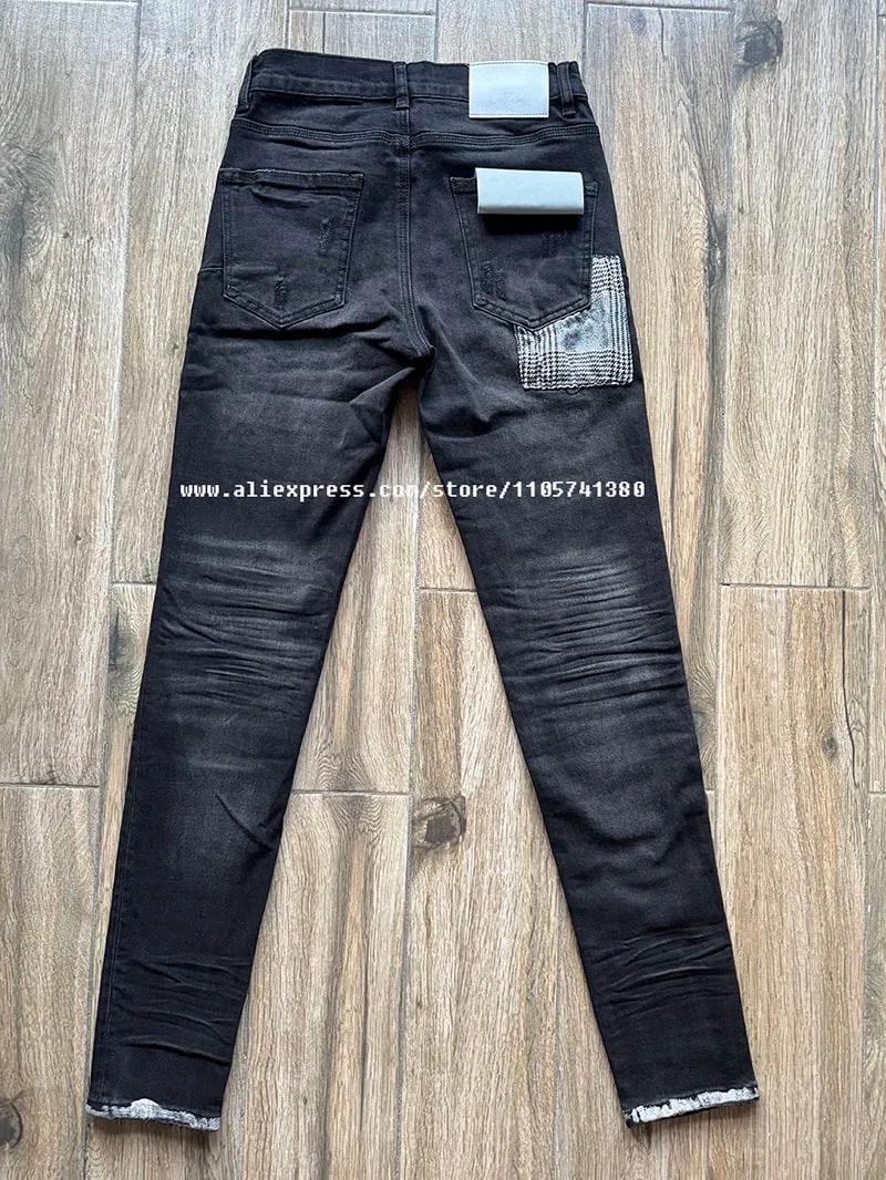 Men's Distressed High Street School Boys Fashion American Style Stretch Skinny Fit Ripped Jeans — image 8