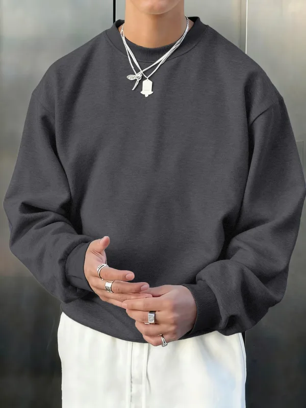 Mansfleece Höst Top Street All-Match Tröjor Bekväma baströjor Sport Fritidskläder Sportkläder Dagliga mjuka kläder