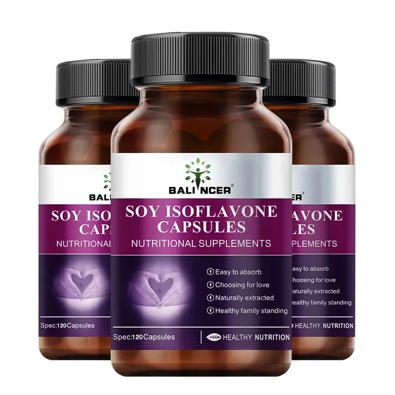 Soy Isoflavone Capsules Women's Health Hormone Balance Menopause Relief Mood Support Non-GMO Female Nutritional Supplement — image 9