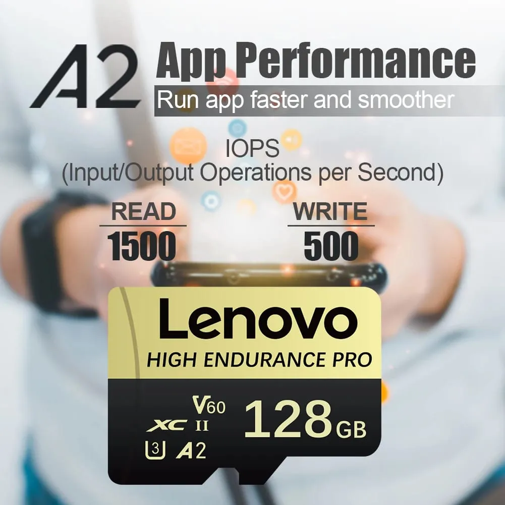 Lenovo High Speed Class 10 Mini SD Memory Card 256GB Micro TF Card for Smartphone - 32GB 64GB 128GB 256GB 512GB Options Availabl