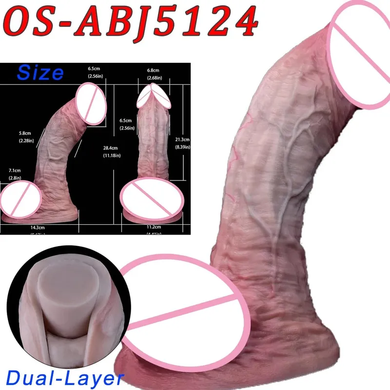 47 cm Realistische Lange Dildos Doppel Kopf Anal Vaginal Stimulator Sex Spielzeug Mit Sauger Für Lesbische Paare Homosexuell Männer erwachsene Werkzeuge