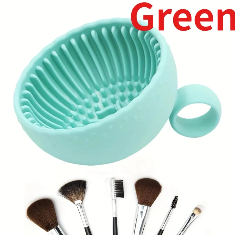 Silicone Makeup Brush Cleaner Bowl 1pcs Unscented Brush Cleaning Mat with Scrubber Pad for Eyebrow Blush Facial & Eye Brushes — image 9