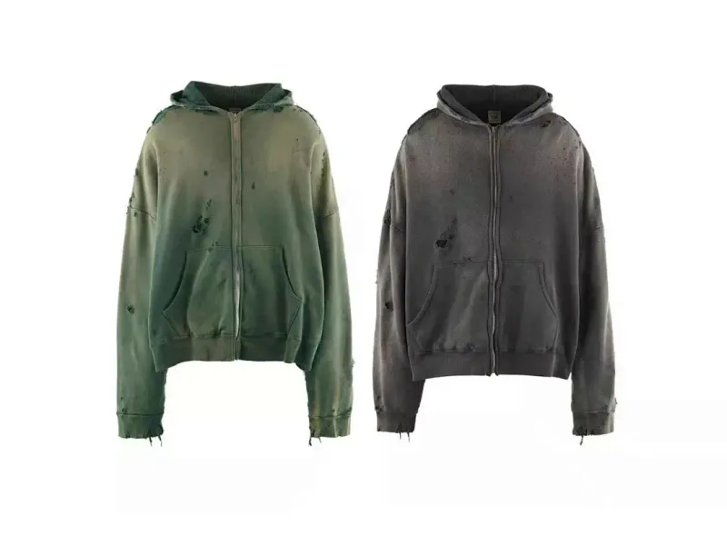 24FW SAINT Vintage Angel Printed Distressed Women Men Hooded Sweatshirt Hoodies Oversized Men Casual Cotton Pullover Hoodie — image 33