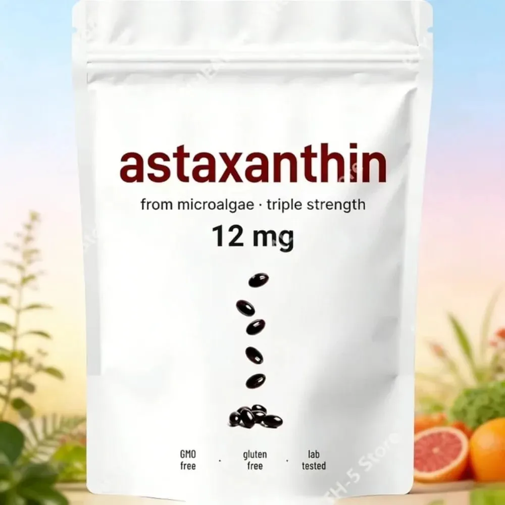 Astaxanthin 12mg softgels - daglig antioxidantstøtte Ikke-GMO glutenfri sojafri 120 kapsler til voksne — image 2