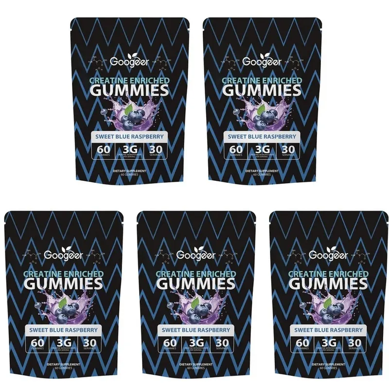 Creatine Monohydrate Gummies for Strength Support During Training Post-Workout Recovery Support Blue Raspberry 60 Gummies