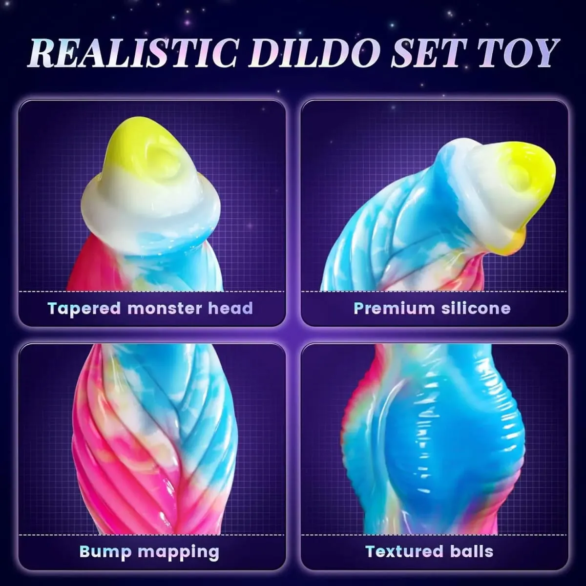 Thrusting Dragon Dildo Vibrator Sex Toys 10" 4IN1 Monster Remote Control Thick Dildo Suction Cup Dildo Anal Toys Adult Product — image 5