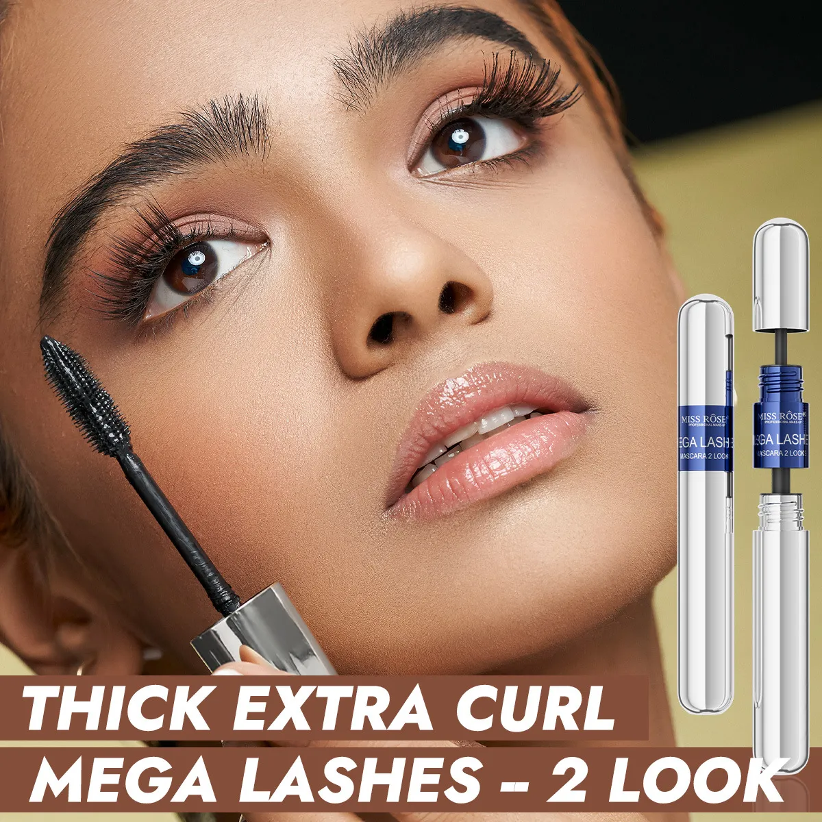 Black Mascara Set Big Brush Head Volumizing Lengthening Curling Mascara Waterproof Eyelash Primer Eye Makeup Cosmetic — image 5