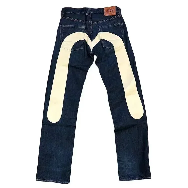 Vaqueros negros de pierna recta para hombre, pantalones ajustados holgados con costuras amarillas, estampado de dados en 3D, diseño artístico, tendencia única, novedad de 2025