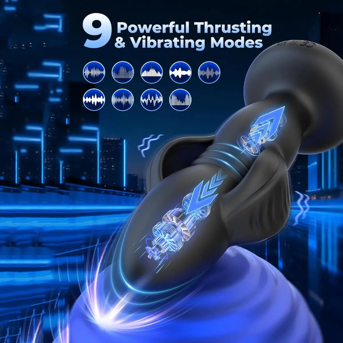 3-in-1 Telescopic & Expanding Anal Toys Butt Plug Prostate Massager Anal Plug Vibrator Male Sex Toys IPX7 Waterproof Thrusting — image 2