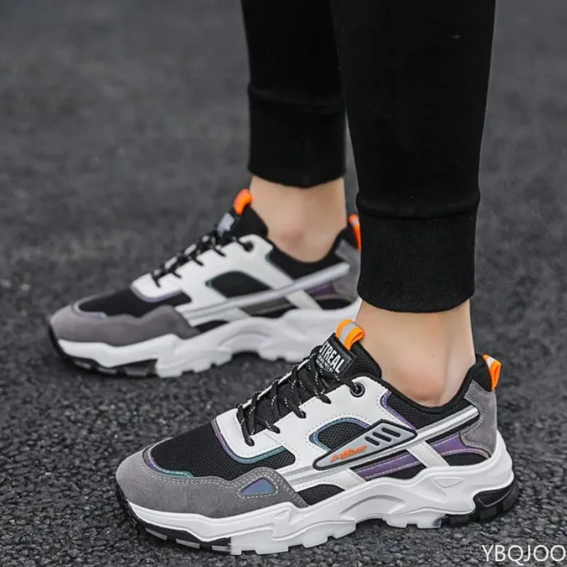 Versatile sports shoes new spring autumn breathable running shoes thick soled shoes fashionable casual comfortable men's shoes