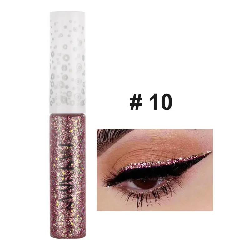 12 Colors Shiny Eye Liners Pigment Silver Rose Gold Color Glitter Liquid Eyeliner Metallic Colorful Makeup For Women — image 10