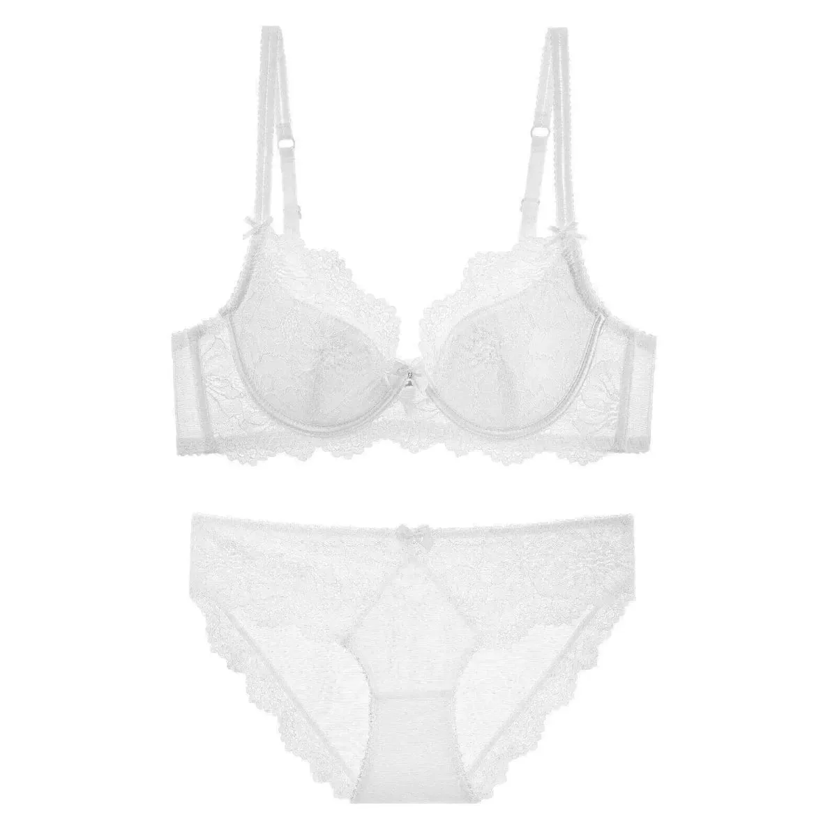 Ladies Embroidered Lace Bra Underwear Set with Soft Steel Hoop Soft and Breathable Two Piece Set Close Fitting Underwear