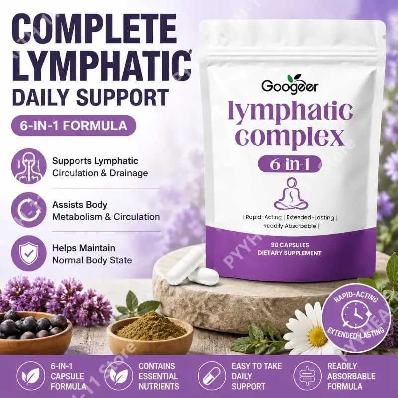 Googeer Lymphatic Complex 6-in-1 Capsules with Lymphatic Circulation and Drainage Support Magnesium Zinc Minerals 90 Capsules — image 1