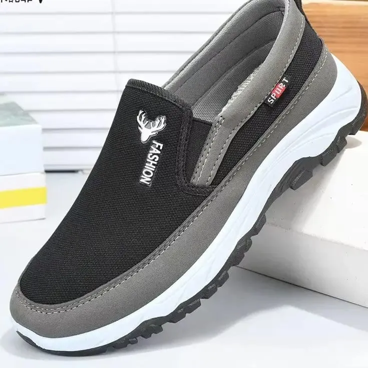 Spring and Autumn Cloth Shoes Men's Outdoor Leisure Sports Shoes Soft Bottom Thick Bottom Wear Resistant and Anti Slip Shoes