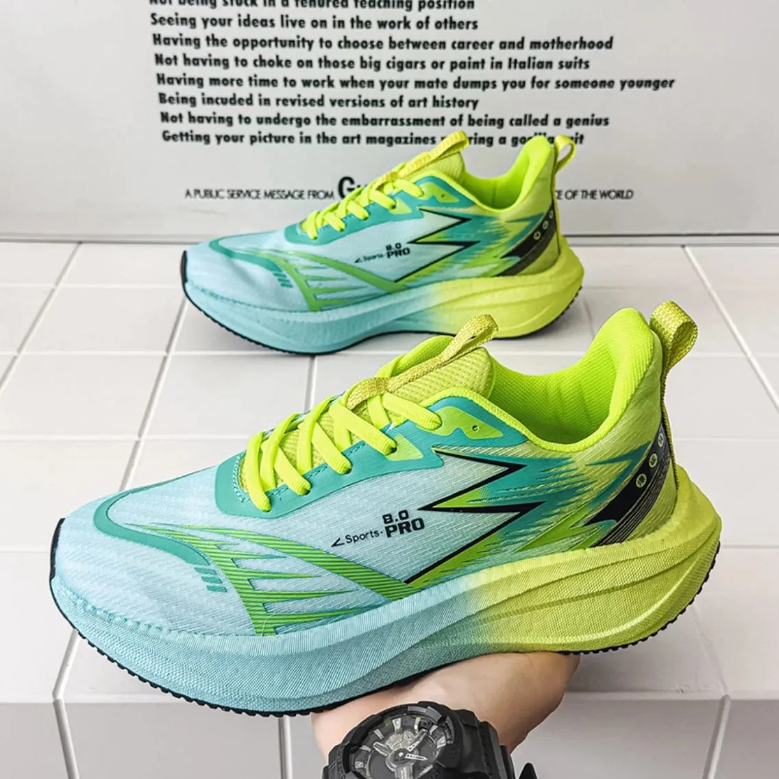Men Marathon Running Shoes Carbon Plate Sports Sneakers Breathable Lightweight Comfortable Antiskid Casual Athletic Shoes New