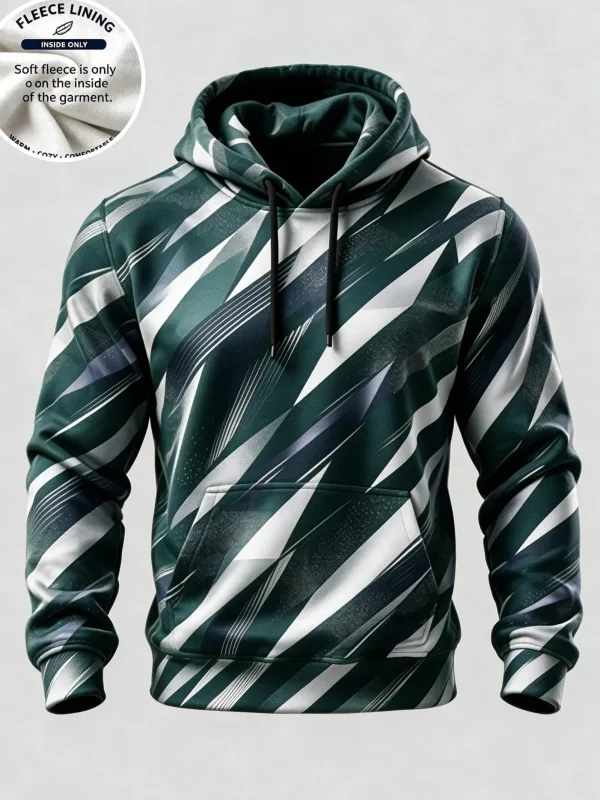 3D Print Fleece Hoodie Black Silver Burst Geometric Radial Pullover Long Sleeve Kangaroo Pocket Casual Sweatshirt — image 14