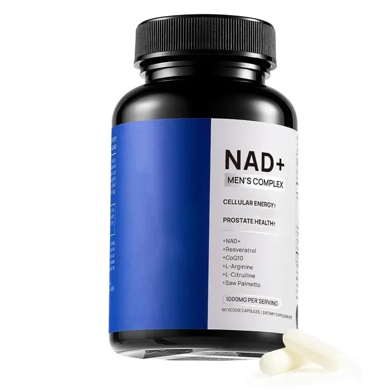 NAD+ Capsule for Men with Resveratrol CoQ10 & Zinc Nutrition Supplement Cellular Energy Antioxidant Support 60 Count Per Bottle — image 8