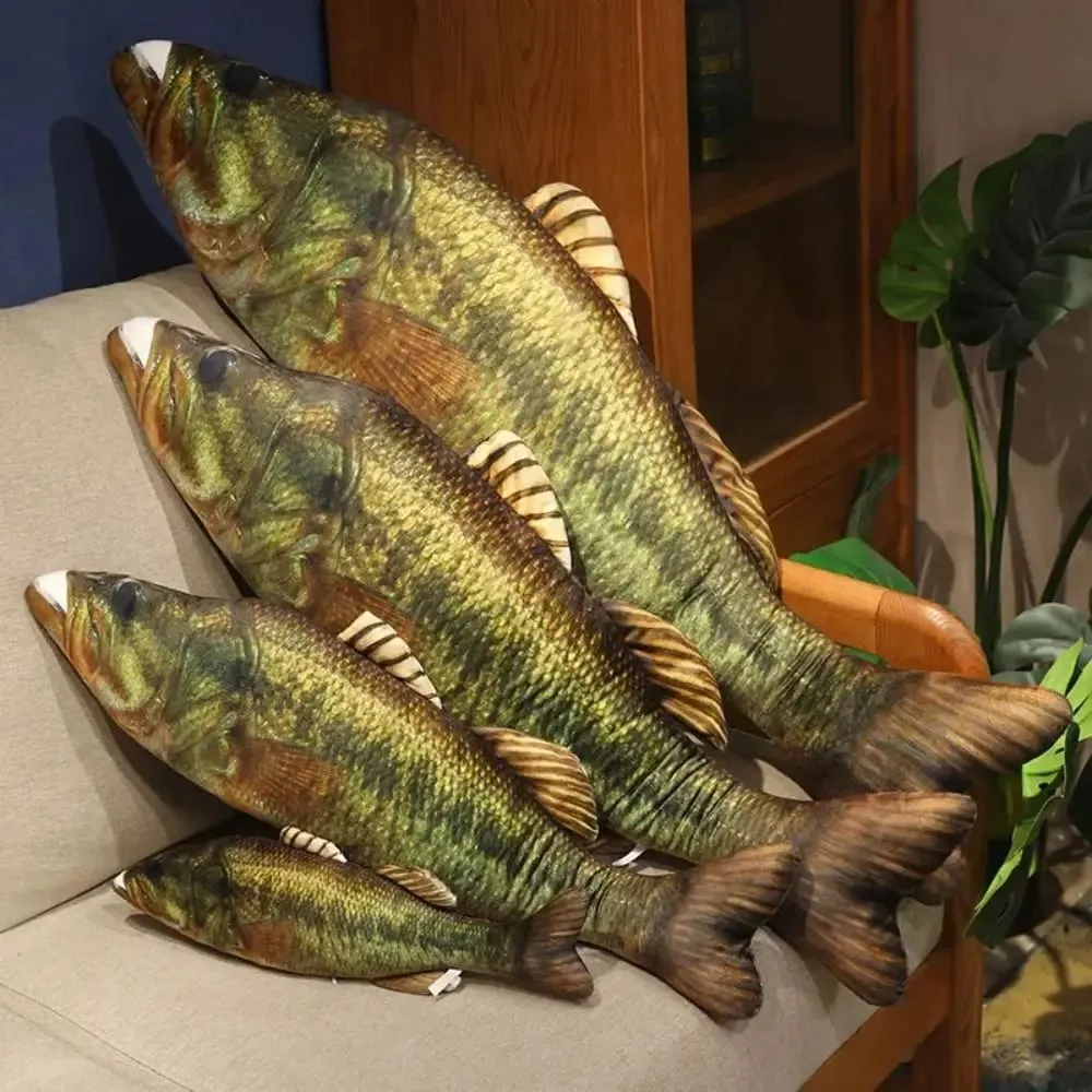 Perch Simulation Fish Plush Pillow Grouper Stuffed Cartoon Fish Plush Toy Lovely PP Cotton Fish Anime Pillow Dolls — image 5