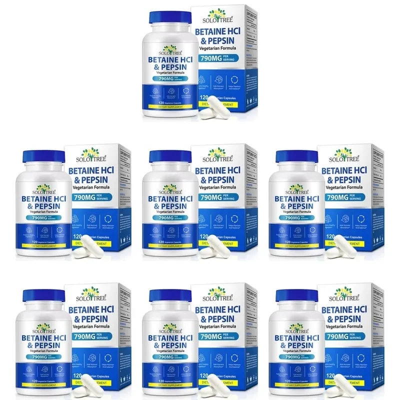 Betaine HCl Pepsin Capsules 790mg Vegetarian For Digestive Acid Balance & Nutrient Absorption Support Adult 120 Count — image 9