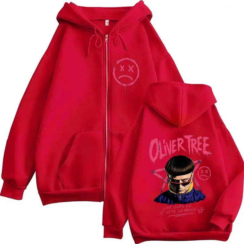 Rest in Peace Oliver Tree Zipper Hoodies Tribute Life Goes on 1993-2026 Memorial Men's Fashion Hip Hop Zip Up Hooded Sweatshirts