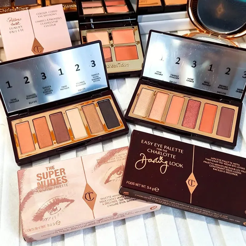 CT Makeup Sets Highlighters Lip Blam 4 Color Eyeshadow Palette Lip Gloss Lip Blam Set Pillow Talk Long Lasting Natural Cosmetics