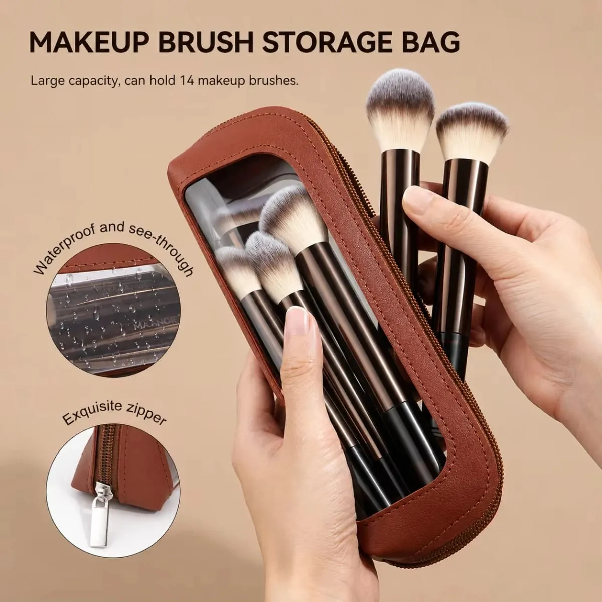 15 PCS Makeup Brushes Professional Make Up Brushes Premium Synthetic Powder Concealers Brushes Travel Makeup Brush Set