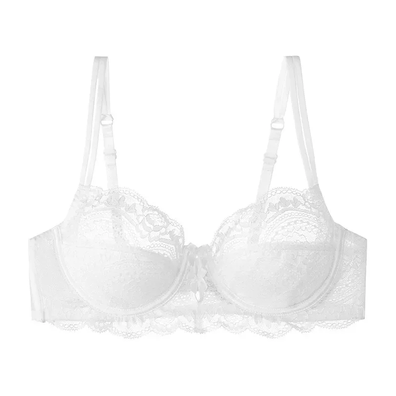 Trendy Lace Minimizer Lingerie Set DE Cup Large Bust Large Size Thin Cup Underwire Anti Sagging Comfy No Show Women Underwear — image 17