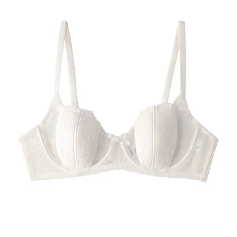 Ensemble Lingerie Dentelle Française Brodée Bonnets Oreille De Lapin Fil Doux Push Up Respirable Amincissant Confort Élégant — image 9