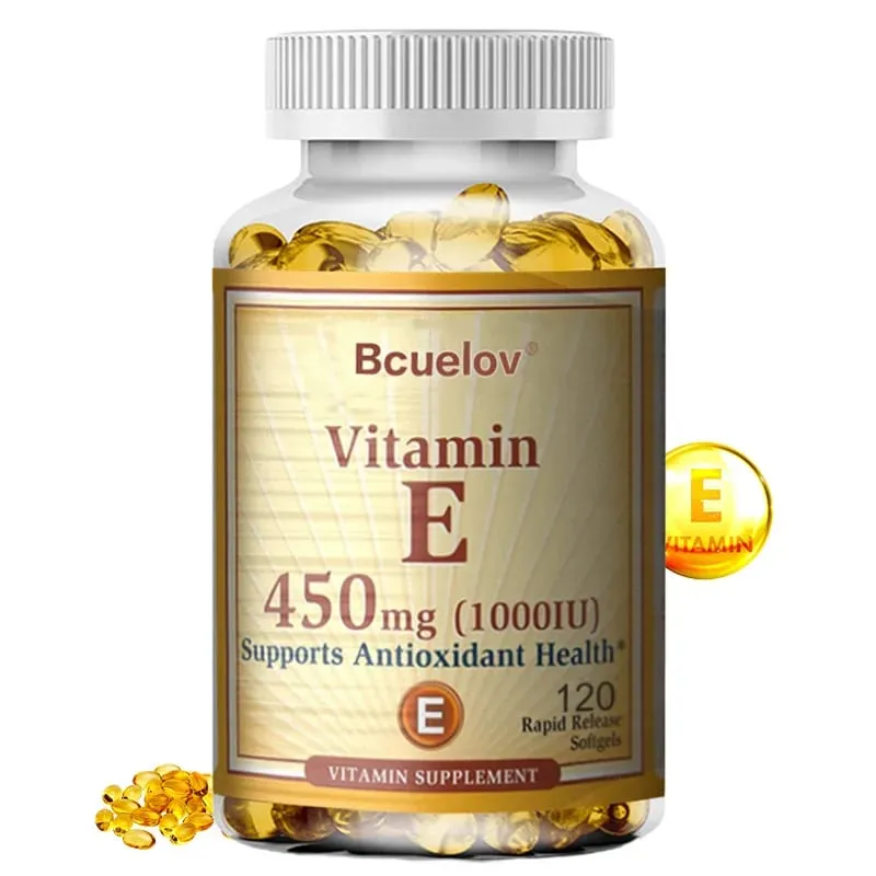 Vitamin E Supplement Capsules- 1000 IU - Promote Skin Immunity and Heart Health Help Blood Circulation Gluten-free — image 2