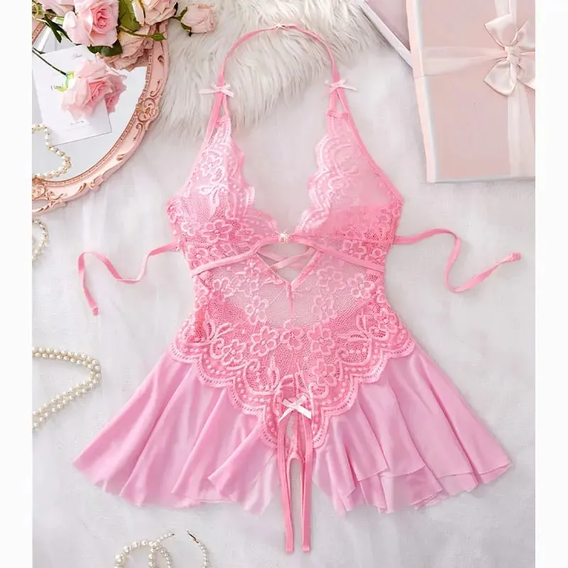 Halter-neck Sexy Bra With Adjustable Straps Open-Back One-Piece Underwear Best-Selling Erotic Lingerie For Women Intimacy Set — image 2