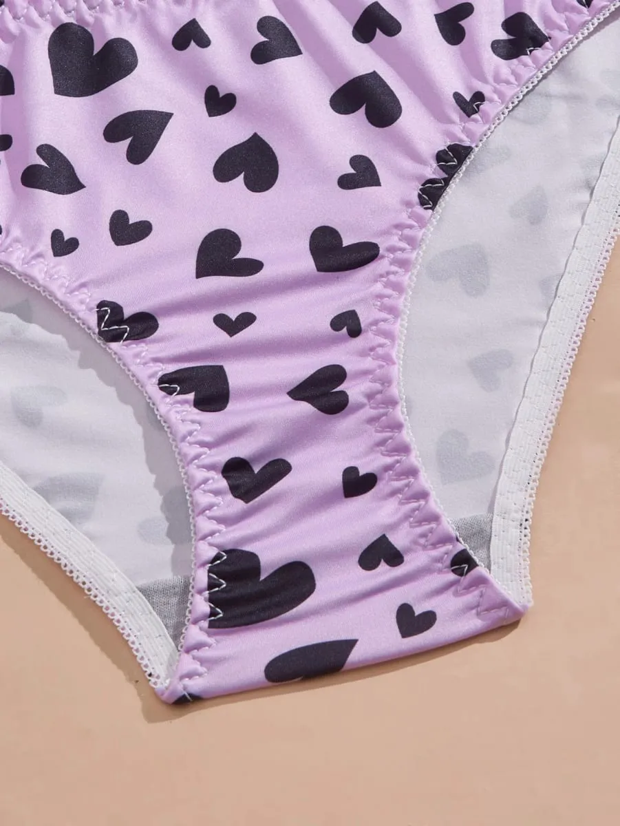 Cute Heart Women Lingerie Set Wireless Thin Bra Soft Comfortable Panty Trendy Ladies Underwear — image 6