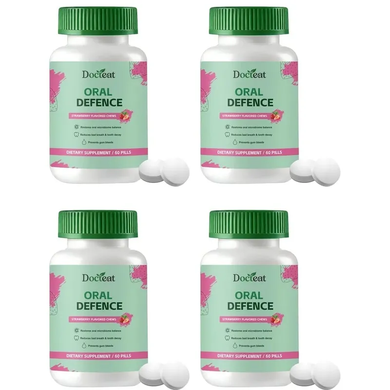 Oral Probiotics Chewable Tablets Strawberry Flavor with Xylitol & Hydroxyapatite Probiotic Complex Oral Health Support 60 Pills — image 10