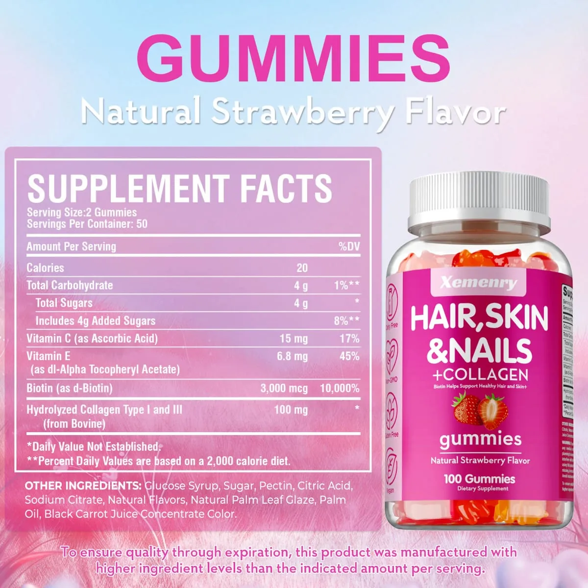 High Potency Biotin Gummies - for Healthy Hair Skin & Nails Hair Vitamins for Men & Women | Gluten Free — image 2