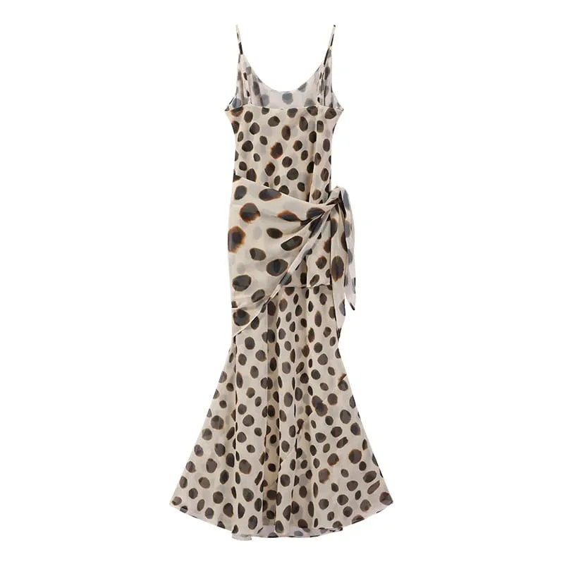 Chic Printed Women's Dress Sleeveless Slip Lady Long Dresses With Demountable Scarf 2026 Summer Chic New Female Vacation Robe