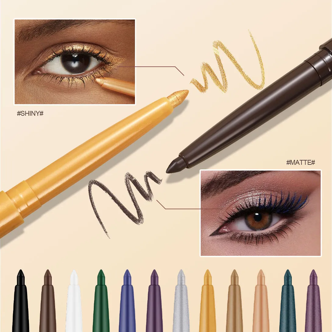 Waterproof Black Brown Eyeliner Gel Pencil Matte Smooth Quick Dry Easy Wear Pearlescent Eyeshadow Eye Liner Pen Makeup for Eyes — image 5