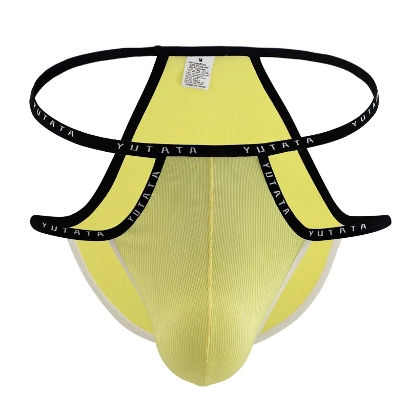 Men's Low Rise Sexy Briefs Double Thin Strap Design Thread Breathable Underwear 7 Colors Daily Wear — image 2