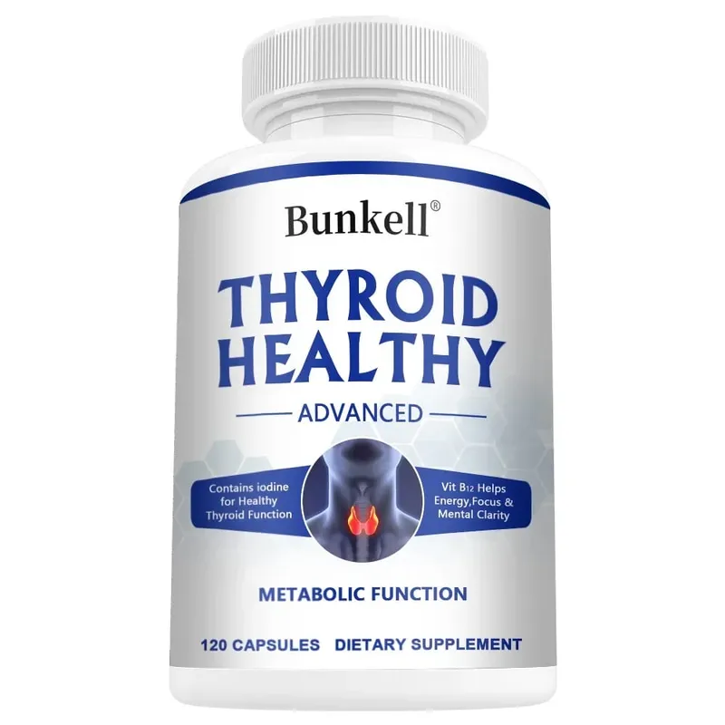 Thyroid Support Complex Capsules - with Iodine Selenium Zinc L-Tyrosine & Ashwagandha - Energy Metabolism & Cognitive Support