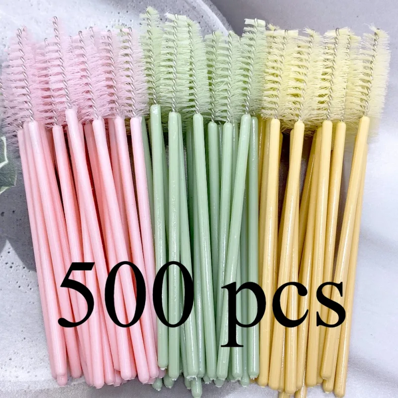 Zanse 50/500 قطعة فرش رموش الحواجب رمش Spoolies عصي الماسكارا قضيب لتمديد رمش ماكياج أداة — image 13