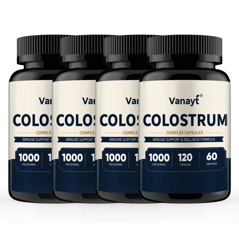 Colostrum Capsules 1000 mg Grass-Fed Immune Gut Digestive Health Skin Hair Nail Repair Energy Focus Support Supplement