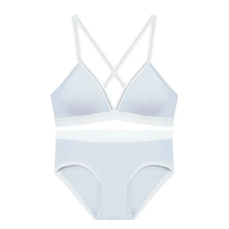 Deep V Triangle Bra for Women Small Bust Slight Gather Thin Strap Beauty Back French Style Seamless Light Soft Lingerie 32-38AB — image 13