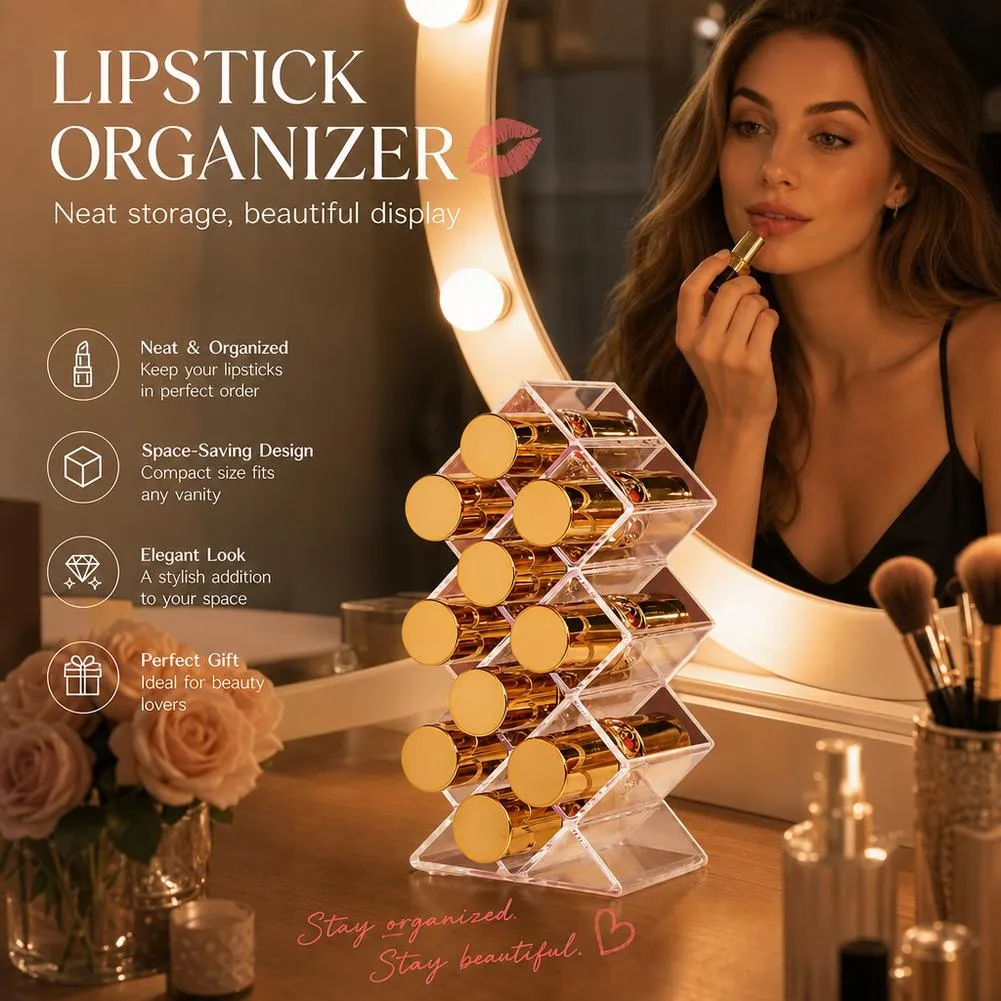 New Cosmetic Lipstick Jewelry Box Makeup Brushes Holder Lipstick Storage Box Acrylic Makeup Organizer Storage Case — image 4